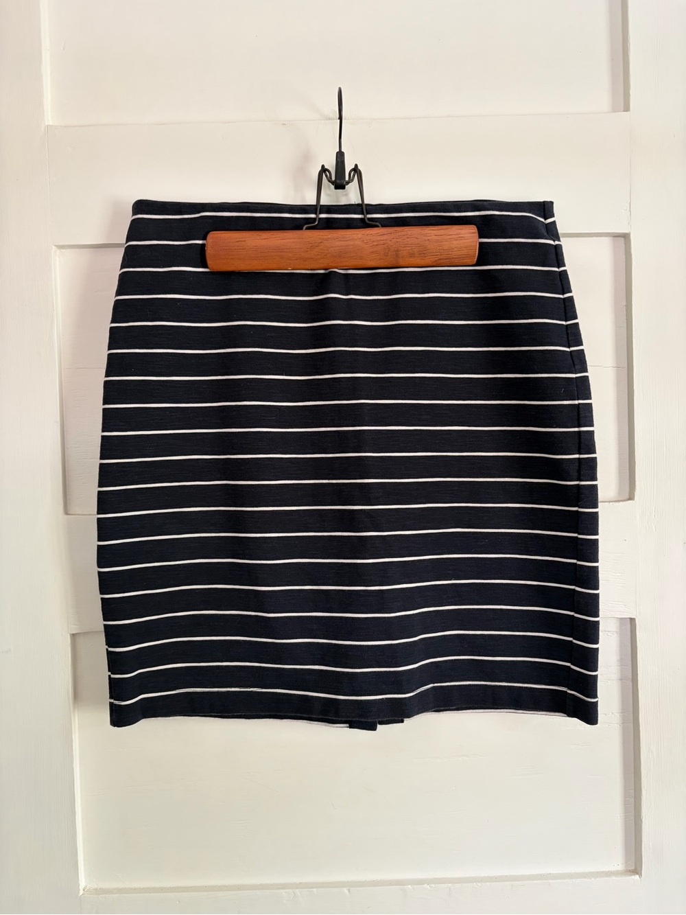 Banana Republic Navy and White Striped Pencil Skirt